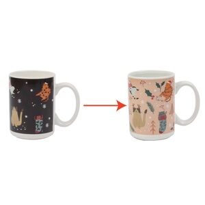 🆕 Ceramic Cat Mug Colour Changing 16.56 OZ Coffee Tea Cup 490mL by Holiday Time